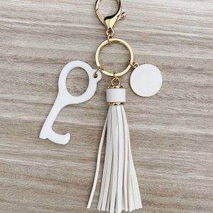 Snow White Hands Free Tassled Keychain